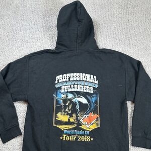 2018 PBR Professional Bullriders Tour Black Hoodie Sweatshirt Rodeo Western